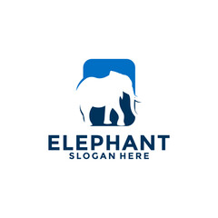 Elephant logo vector, Elephant zoo safari logo design template