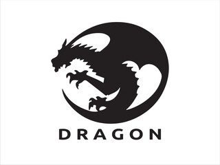 Dragon logo design icon symbol vector template.