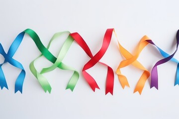 World cancer day. Colorful ribbons for supporting people. Healthcare and medical concept
