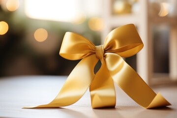 Golden color Ribbon for supporting kids living. Healthcare concept