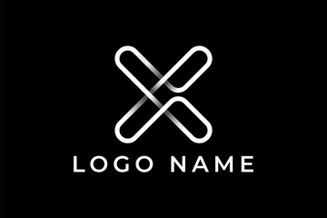 Letter x minimalis logo design vector