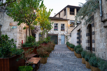 Fototapeta na wymiar Historical narrow streets of Gaziantep.