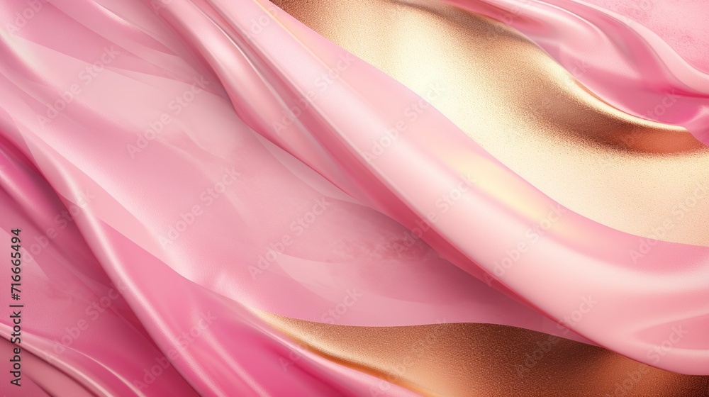 Poster pink with golden texture particles. liquid marble texture wave background pattern design concept. ge