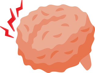Brain problem icon isometric vector. Injury patient. Child febrile muscle