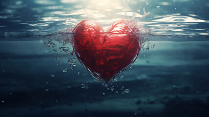 heart in the water