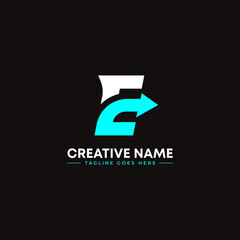 Letter e with arrow logo. financial growth up logo icon design with arrow combined for economy, finance element symbol