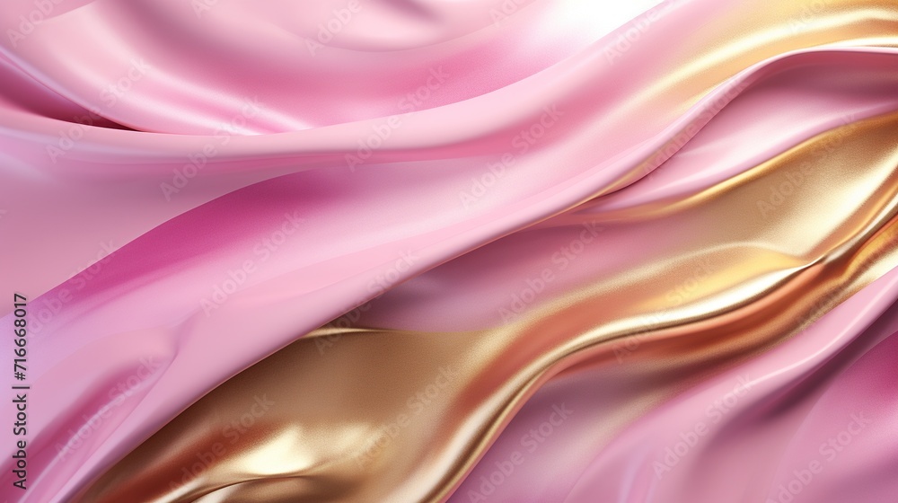 Poster pink with golden texture particles. liquid marble texture wave background pattern design concept. ge