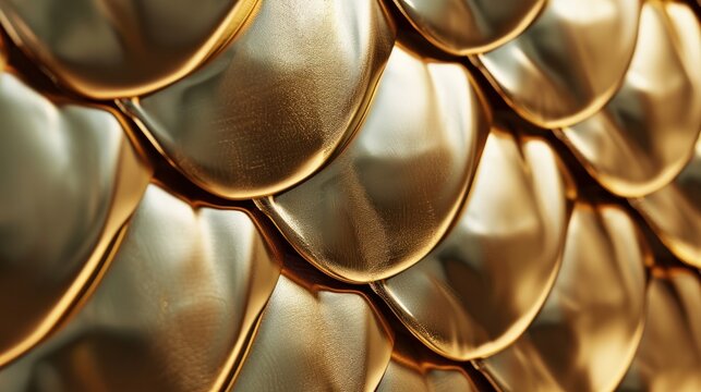 looping 3d animation, abstract background with gold snake loops, shiny metallic dragon scales texture   