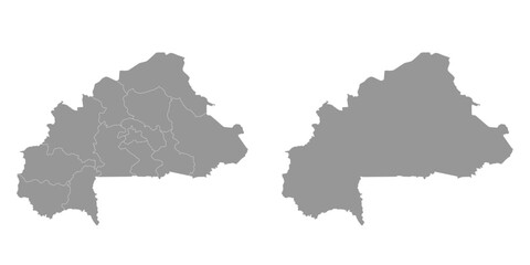 Burkina Faso map with administrative divisions. Vector illustration.