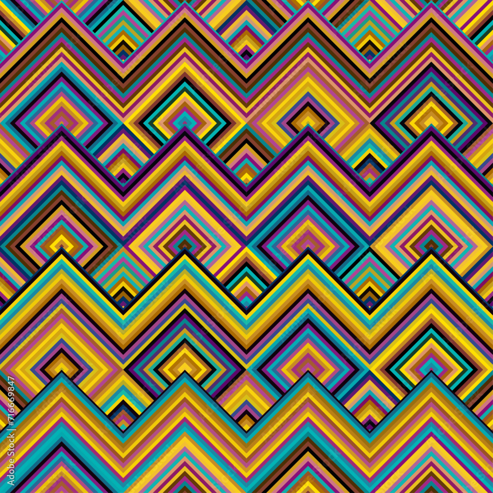Poster Seamless vector pattern. Tile herringbone geometric pattern . Natural khaki colors. Regular herringbone tile..