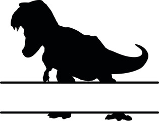 Dinosaur Split name frame SVG Cut File for Cricut and Silhouette, EPS ,Vector, PNG , JPEG, Zip Folder