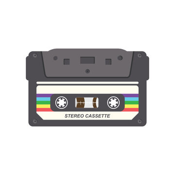 Cassette tape Retro vintage mixtape vector illustration on isolated white background