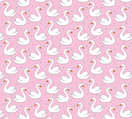 Swan pattern background, for backgrounds, textures, fabrics, pattern with swan couple with a very harmonious color palette