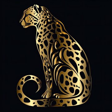 Cheetah Animal Design Gold Metallic