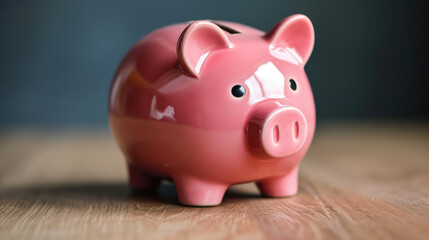 piggy bank on a blurred background , money saving concept