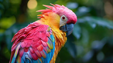 Fototapeta premium parrot - exotic tropical pink fantasy bird