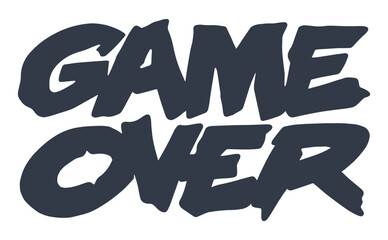 Game over lettering monochrome emblem