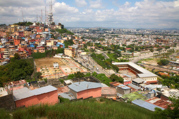 Fototapeta na wymiar Reise durch Südamerika. Riobamba in Ecuador. Guayaquil, Faro Las Peñas Aussichtspunkt