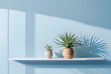 Minimal cozy mockup design for product presentation background with a plant in tub