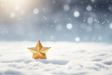 Christmas star on snow