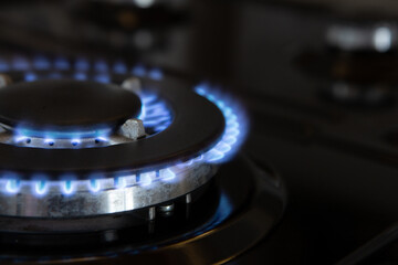 gas stove closeup - gas energy saving concept, energy crisis - 716680463