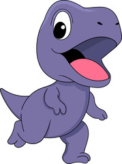 illustration of ancient animals, children's dinosaurs running around