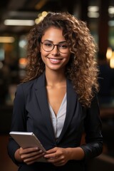 Confident Businesswoman with Tablet