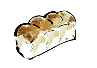 食パン　パン・ド・ミーの手描きイラスト