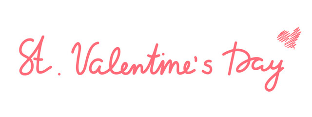 Fototapeta na wymiar St Valentine's Day. Hand lettering