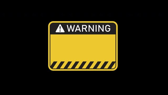 Warning attention sign icon, Exclamation Mark, Attention sign. loop animation with alpha channel.