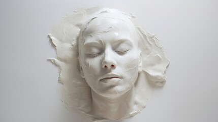 statue of a person,girl face statue,girl mask,marble girl