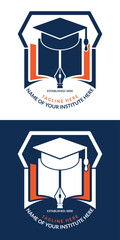Education logo and school badge design template