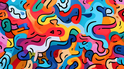 Abstract seamless doodle background, artistic background