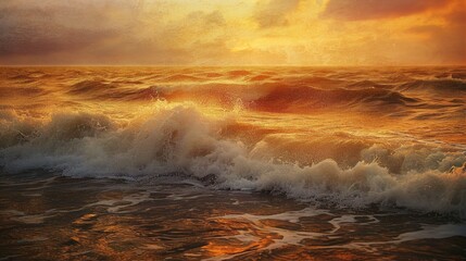 Sunset Serenade: Waves Whispering on Golden Shores