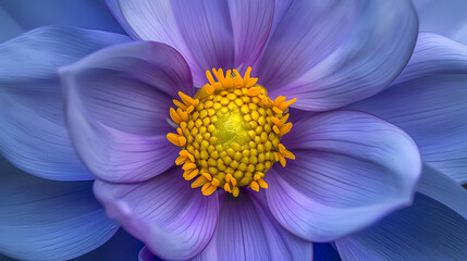 A macro image of the inside of a purple flower