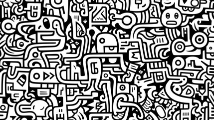 Obraz premium Abstract seamless doodle background, artistic background
