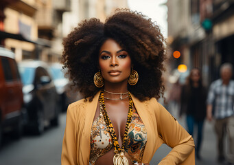 Beautiful black woman, representation, hair, women's strength, empowerment - obrazy, fototapety, plakaty