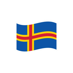 National flag of Åland Islands  vector banner wave symbol