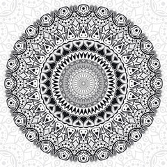 Circular pattern in form of mandala for Henna, Mehndi, tattoo, decoration. Decorative ornament in ethnic oriental style. Coloring book page.