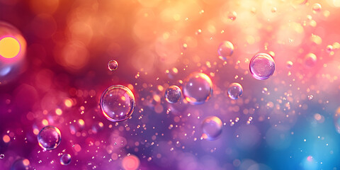 Obraz na płótnie Canvas Happiness is like flying bubbles, learn to recognize the moment, to embrace it and when the bubble pops and the moment is over, soap bubbles on colorful background wallpapers