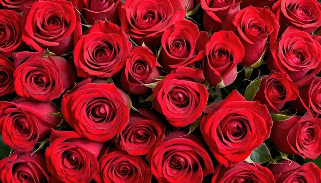 a close up of a bunch of red roses with green leaves on the top and bottom of the flowers on the bottom of the picture and bottom of the picture.