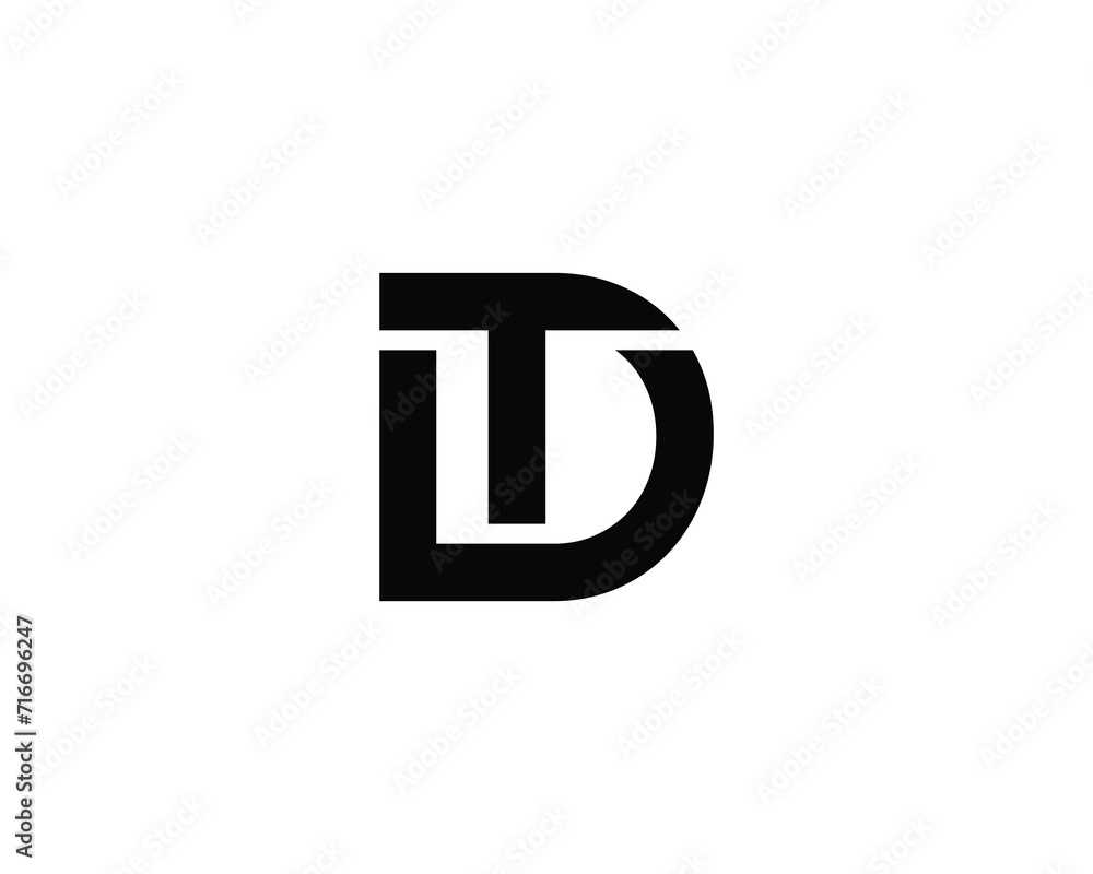 Poster dt td logo design vector template