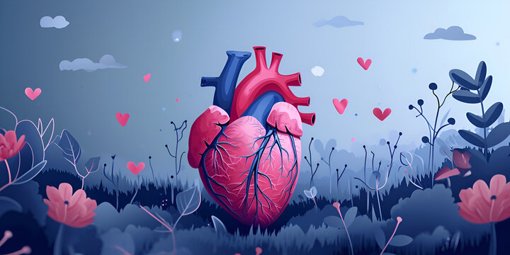  Heart a muscle, health need exercise to  reduce cholesterol ,a love bird' care, attention is what we need and crave, a healthy happy heart with herbs, clouds, 