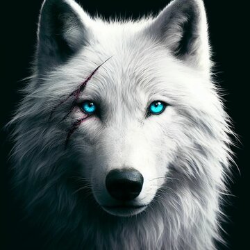 portrait of a white wolf