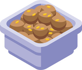 Chocolate box icon isometric vector. Qatar cuisine. State pride