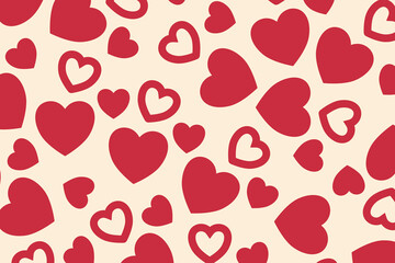 Fototapeta premium Heart pattern, Valentine's Day seamless pattern, Valentine's Day background.
