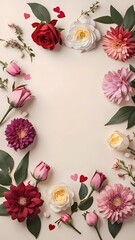 Fototapeta na wymiar frame of flowers, frangipani flower border