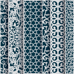Set vector arches, eps,arch design for laser, plasma and cnc cutting. Oriental arabic patterns.Interior partition panels