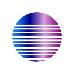 Obraz premium An abstract cut out transparent retro neon circle design element.