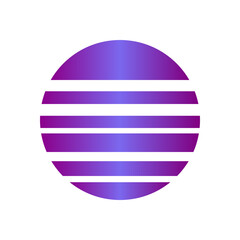 An abstract cut out transparent retro neon circle design element.